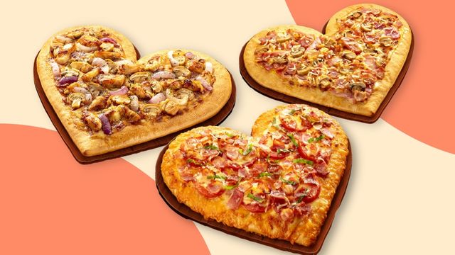 pizza hut heart shaped pan pizzas