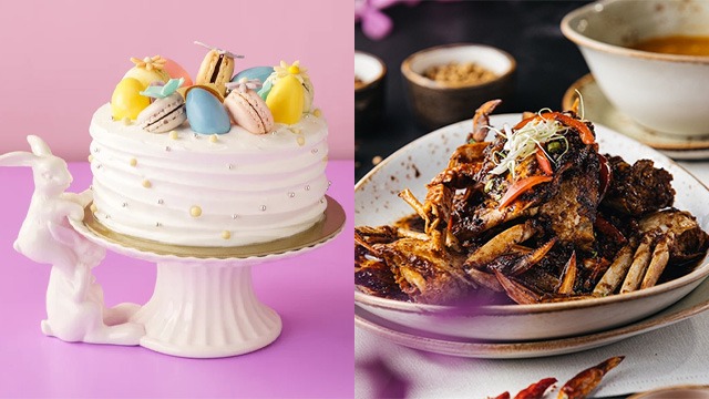 bizu easter carrot cake and crab dish from the manila peninsula