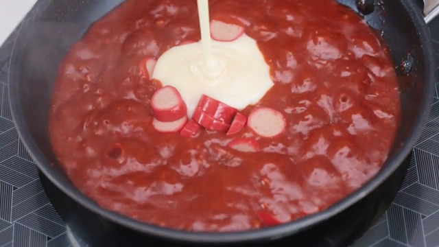 sweetened condensed milk added to the sauce